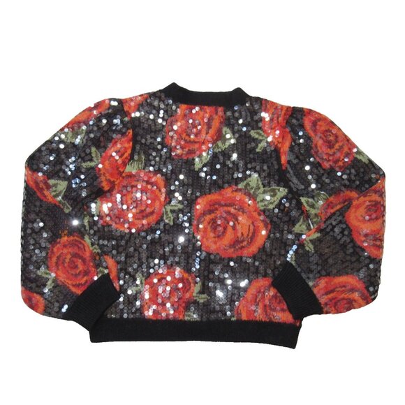 NWT Farm Rio Latin Roses Floral Sequin Knit Cardigan M $298 - Picture 6 of 9